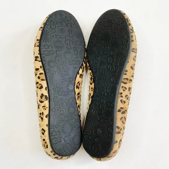 UGG Alloway Leopard Suede Flats With Lining 5
