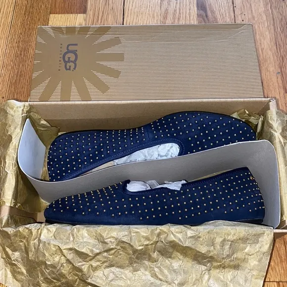 UGG Alloway Studded Flats Midnight Blue Size 6.5 EUC