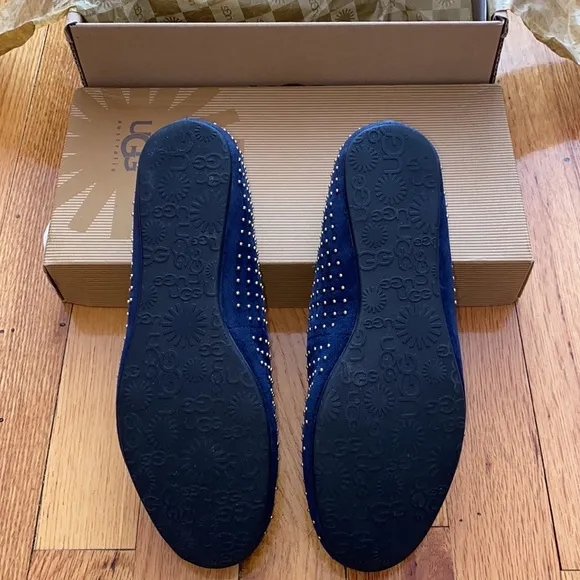 UGG Alloway Studded Flats Midnight Blue Size 6.5 EUC