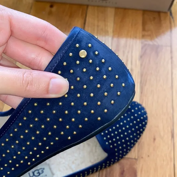 UGG Alloway Studded Flats Midnight Blue Size 6.5 EUC