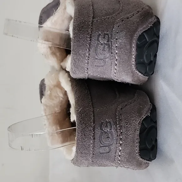 Ugg Ascot Gray Suede DrivingSlipper Shearling Lined Flats Loafers 12