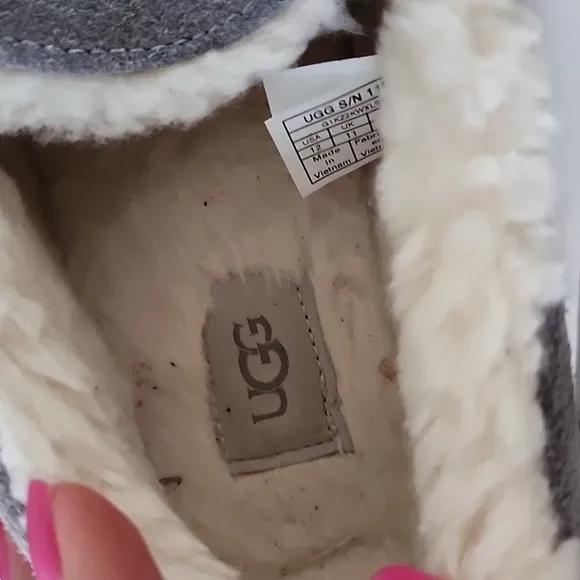 Ugg Ascot Gray Suede DrivingSlipper Shearling Lined Flats Loafers 12