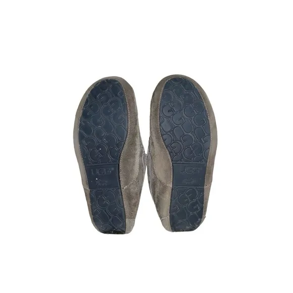 UGG Ascot Grey Suede Moccasin Slip-On Slipper Loafers