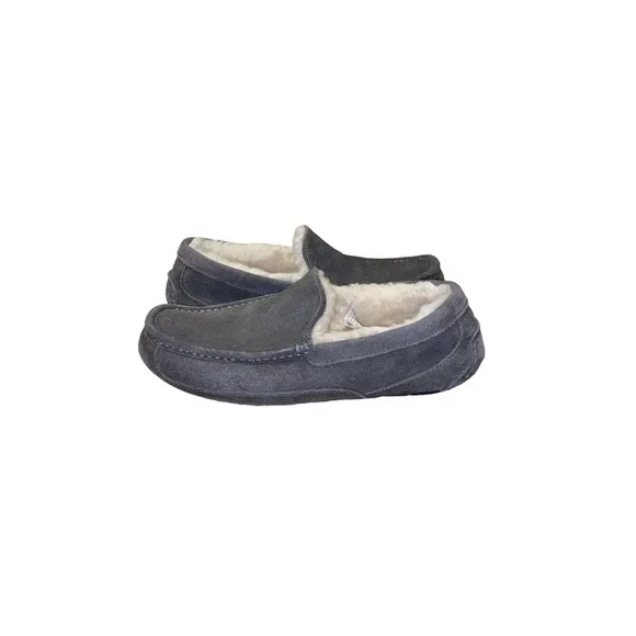 UGG Ascot Grey Suede Moccasin Slip-On Slipper Loafers