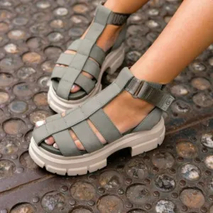UGG Ashton Strappy Sage Green Leather Sandals Women's Shoe Size 8 New