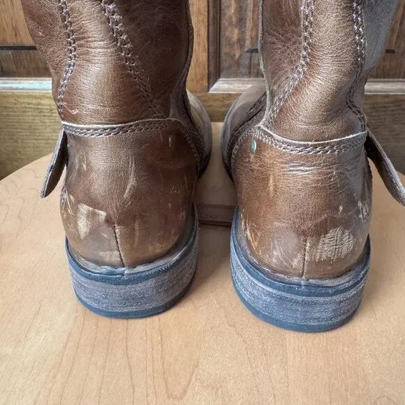 UGG Australia Brown Leather Boots w/Side Zipper Close Size 6 (S/N 1001888)