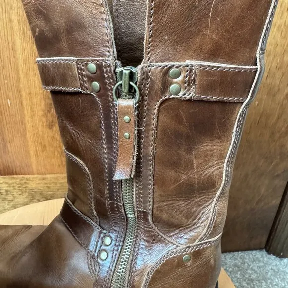 UGG Australia Brown Leather Boots w/Side Zipper Close Size 6 (S/N 1001888)