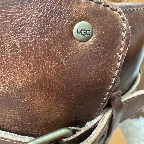 UGG Australia Brown Leather Boots w/Side Zipper Close Size 6 (S/N 1001888)