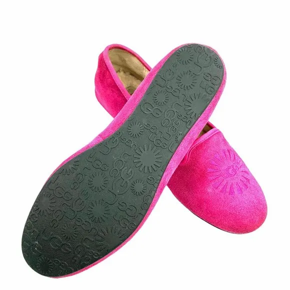 UGG Australia‎ Carey Raspberry Sorbet Suede Sheepskin Flats