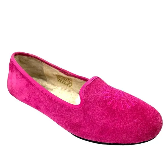 UGG Australia‎ Carey Raspberry Sorbet Suede Sheepskin Flats