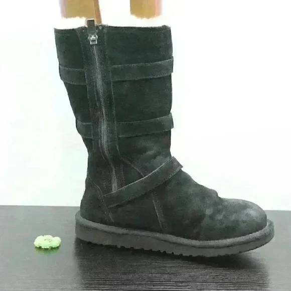 UGG Australia Women's Black Suede Sheepskin Boots