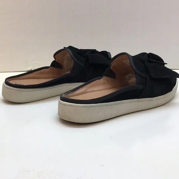 UGG Black Suede Slide Flats with Bow Design Size 9