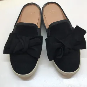 UGG Black Suede Slide Flats with Bow Design Size 9