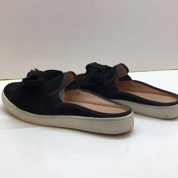 UGG Black Suede Slide Flats with Bow Design Size 9