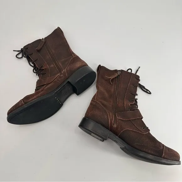 Ugg Brown Marella Lace Up Side Zip Boots Women’s Size 11
