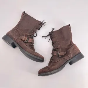 Ugg Brown Marella Lace Up Side Zip Boots Women’s Size 11
