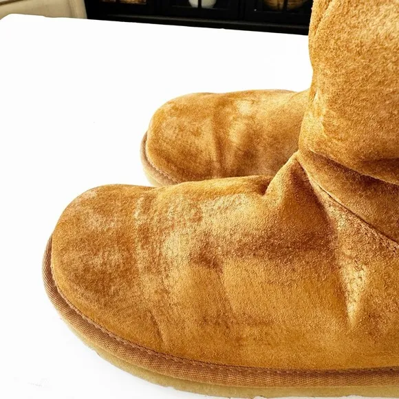 UGG Chestnut Plumdale Tassel Sheepskin Tall Boot Side Zip Women 10 ~ SN 1894