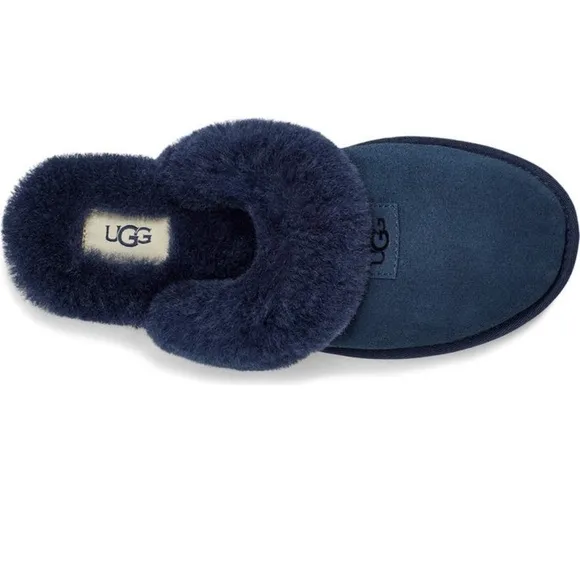 🆕UGG Cozy Genuine Shearling Slide Shoes Slippers*NAVY BLUE* NIB*FAST SHIPPING🎁