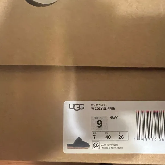 🆕UGG Cozy Genuine Shearling Slide Shoes Slippers*NAVY BLUE* NIB*FAST SHIPPING🎁