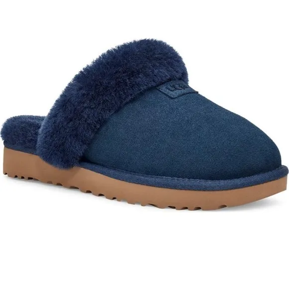 🆕UGG Cozy Genuine Shearling Slide Shoes Slippers*NAVY BLUE* NIB*FAST SHIPPING🎁
