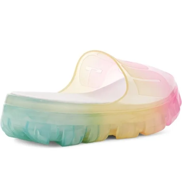 🆕UGG Jella Watercolors Clear Slide Shoes Slippers RAINBOW BLEND 🌈 NIB SZ 8 ❤️