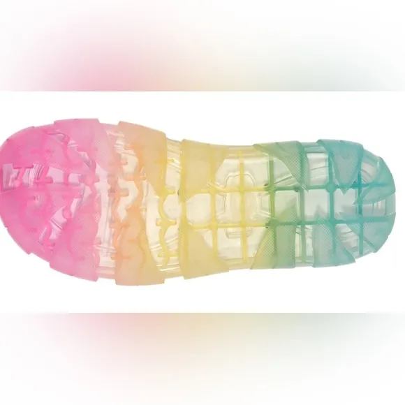 🆕UGG Jella Watercolors Clear Slide Shoes Slippers RAINBOW BLEND 🌈 NIB SZ 8 ❤️
