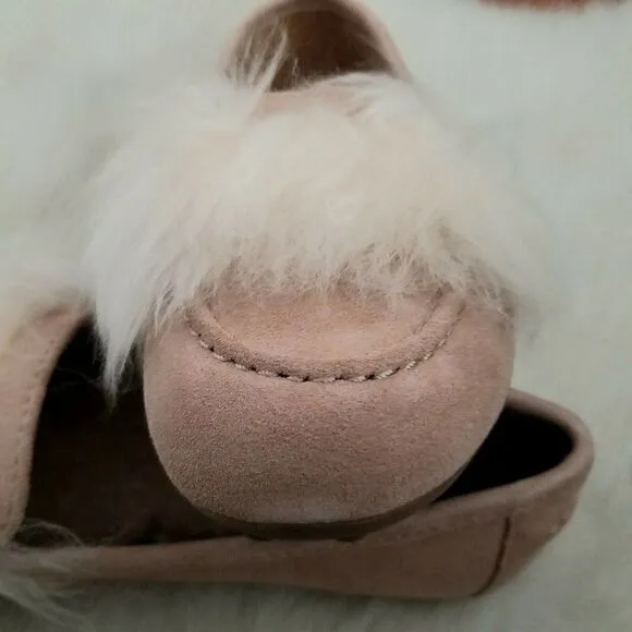 UGG Kaley Wisp Suede Fur Detail Women's Shoes in Arroyo Pink Size 6