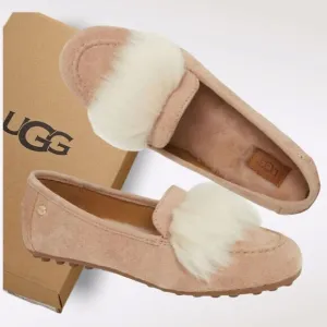 UGG Kaley Wisp Suede Fur Detail Women's Shoes in Arroyo Pink Size 6