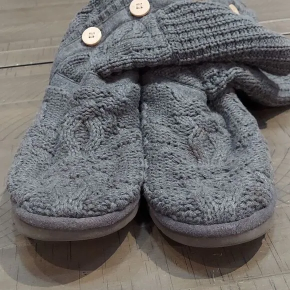 UGG Leland Charcoal Cable Knit Sweater Boots Sz 9