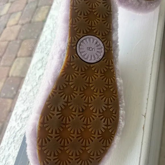 Ugg lilac Fluff Yeah slide glitter platform sequin Ugg logo strapped slippers 6
