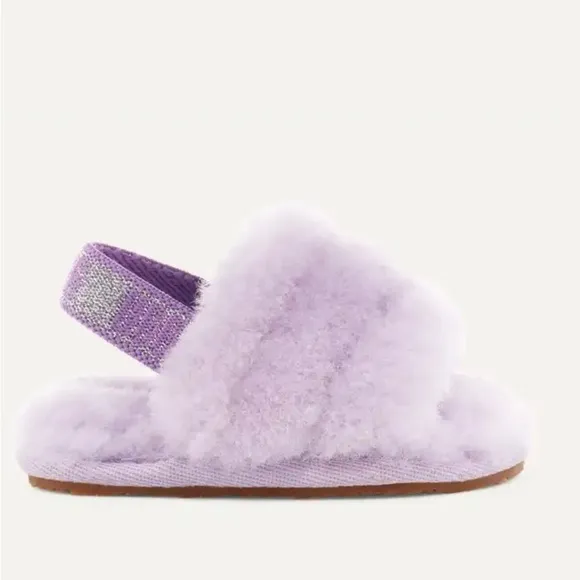 Ugg lilac Fluff Yeah slide glitter platform sequin Ugg logo strapped slippers 6