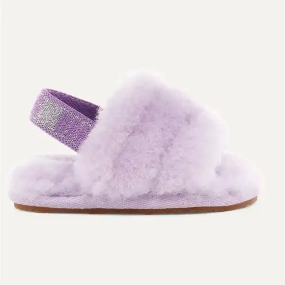 Ugg lilac Fluff Yeah slide glitter platform sequin Ugg logo strapped slippers 6
