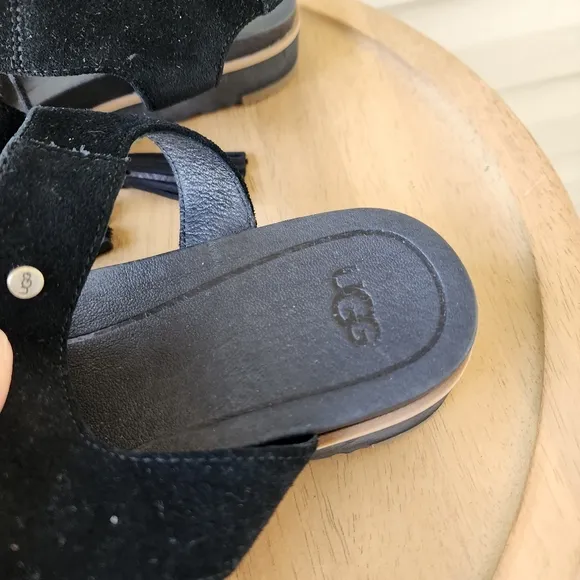 UGG Maryssa tassel black sandals size 7.5