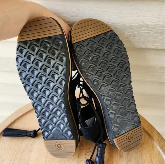 UGG Maryssa tassel black sandals size 7.5