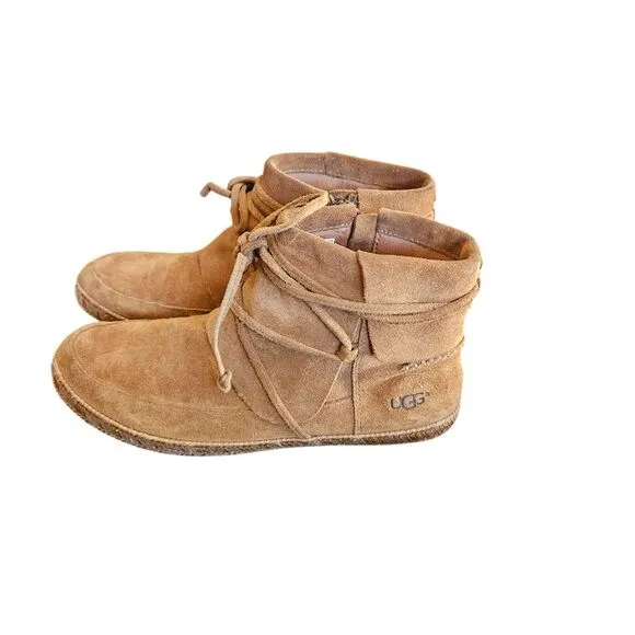 Ugg Moccasin Booties Side Zip Ankle Womens Boots