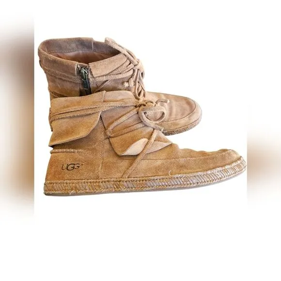 Ugg Moccasin Booties Side Zip Ankle Womens Boots
