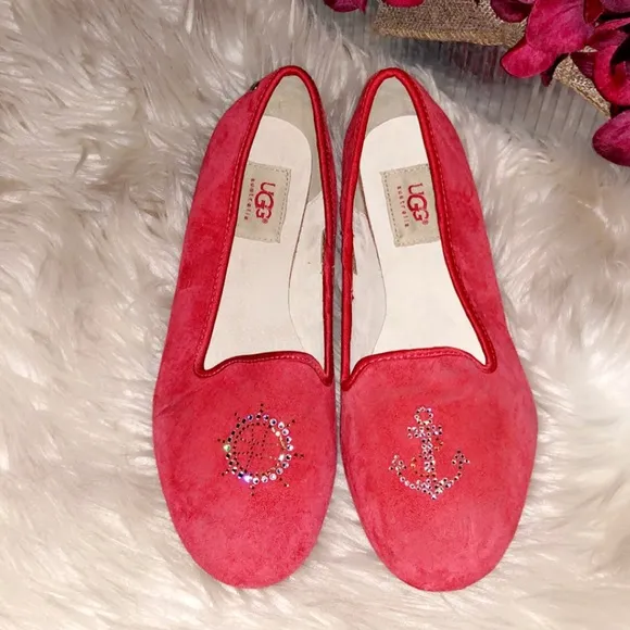 🆕UGG Nautical Crystal Embellished Suede Flat