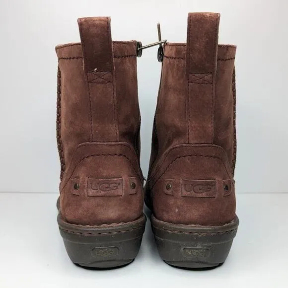 UGG Neevah brown suede leather ankle boots women's size 7