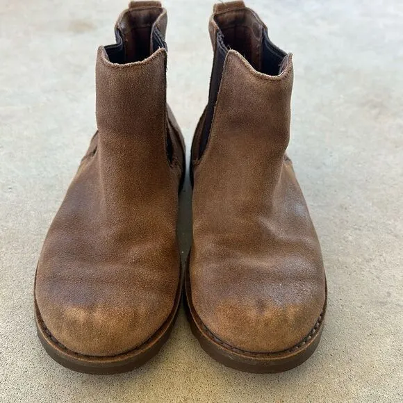 UGG Suede Brown Leather Chelsea Boots Kids Size 3