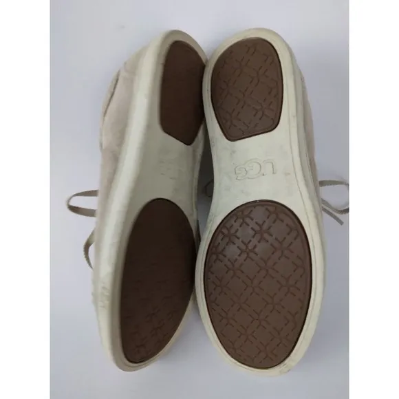UGG Suede Leather Lace Up Sneakers Casual Flats #1005484 Womens Size US 6.5