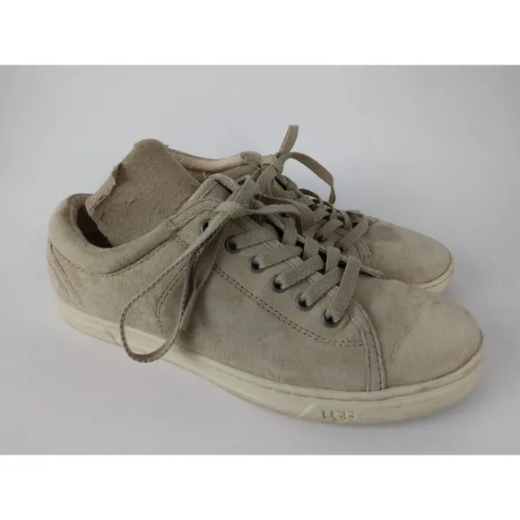 UGG Suede Leather Lace Up Sneakers Casual Flats #1005484 Womens Size US 6.5