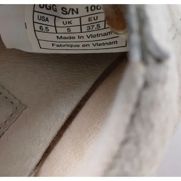 UGG Suede Leather Lace Up Sneakers Casual Flats #1005484 Womens Size US 6.5