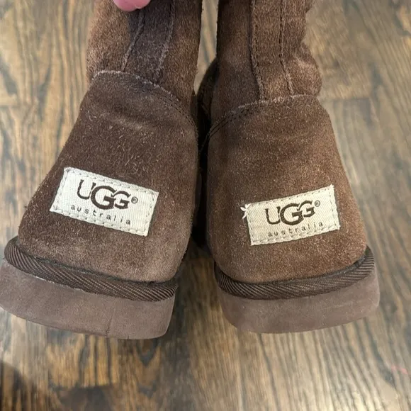 UGG Tall Sunset II Side Zip Brown Suede Boots.