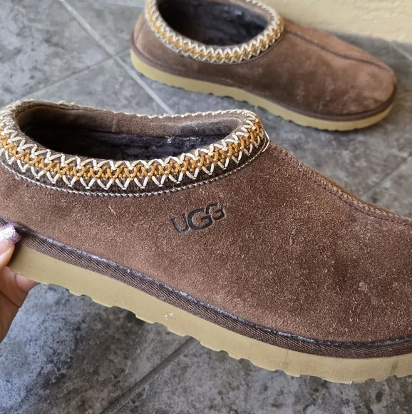UGG Tasman clog slippers slides brown sheepskin size 9