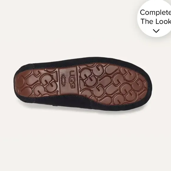 UGG womens Dakota Moccasin Slipper slides Black Suede, Size 6 NWOT