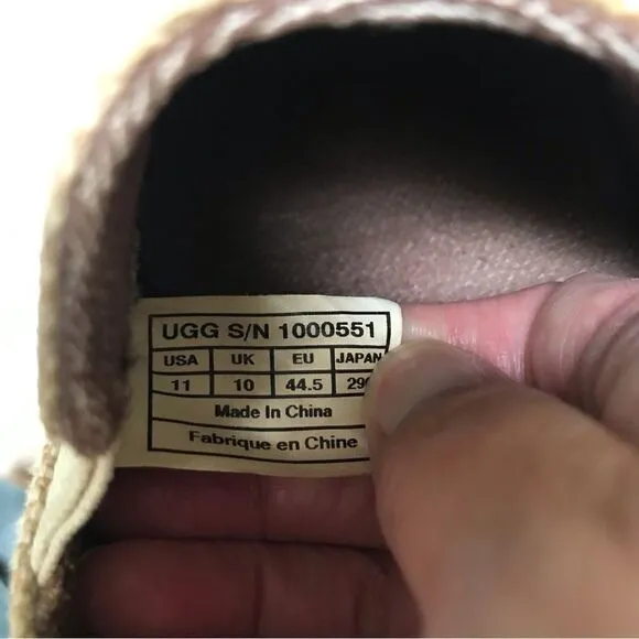 UGG tan canvas slide on loafers 11