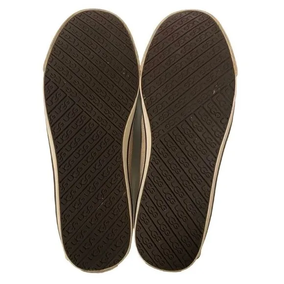 UGG tan canvas slide on loafers 11