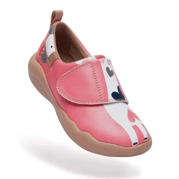 Uin Kid Shoes Casual Slip-on  Microfiber Leather Loafers (Little Deer-Pink)