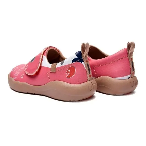 Uin Kid Shoes Casual Slip-on  Microfiber Leather Loafers (Little Deer-Pink)