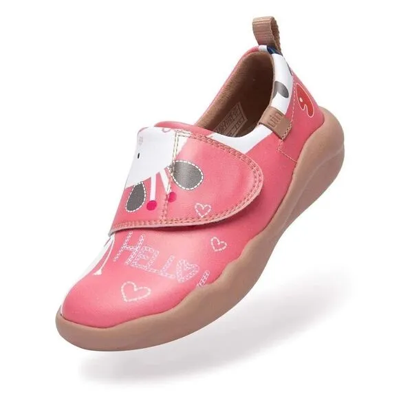 Uin Kid Shoes Casual Slip-on  Microfiber Leather Loafers (Little Deer-Pink)